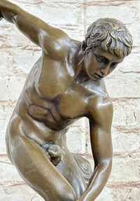 Discobolos of Myron Discus Thrower Bronze Sculpture Replica