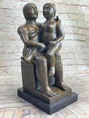 Fernando Botero Man w/ Daughter Bronze 19" x 10" Sculpture