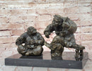Bronze Chinese Musician and Shoemaker – Folk Art Sculpture