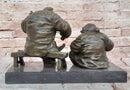 Bronze Chinese Musician and Shoemaker – Folk Art Sculpture