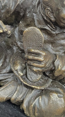Bronze Chinese Musician and Shoemaker – Folk Art Sculpture