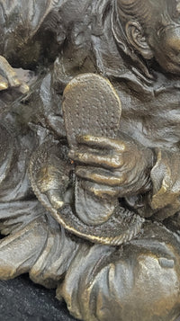 Bronze Chinese Musician and Shoemaker – Folk Art Sculpture