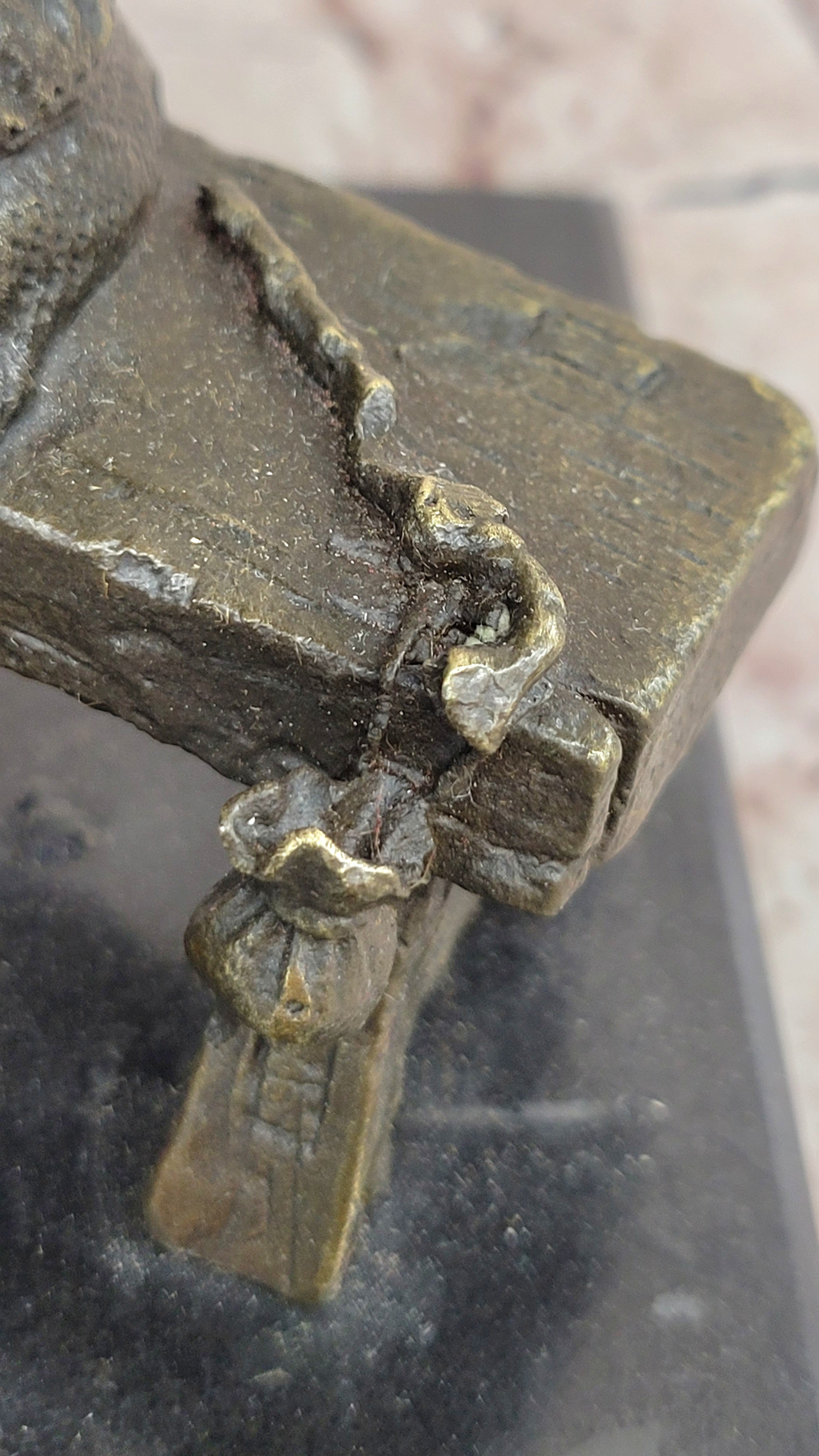 Bronze Chinese Musician and Shoemaker – Folk Art Sculpture