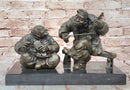 Bronze Chinese Musician and Shoemaker – Folk Art Sculpture