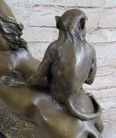 Horseback Monkey on My Back Riding Horse Bronze by Milo 13" x 13"