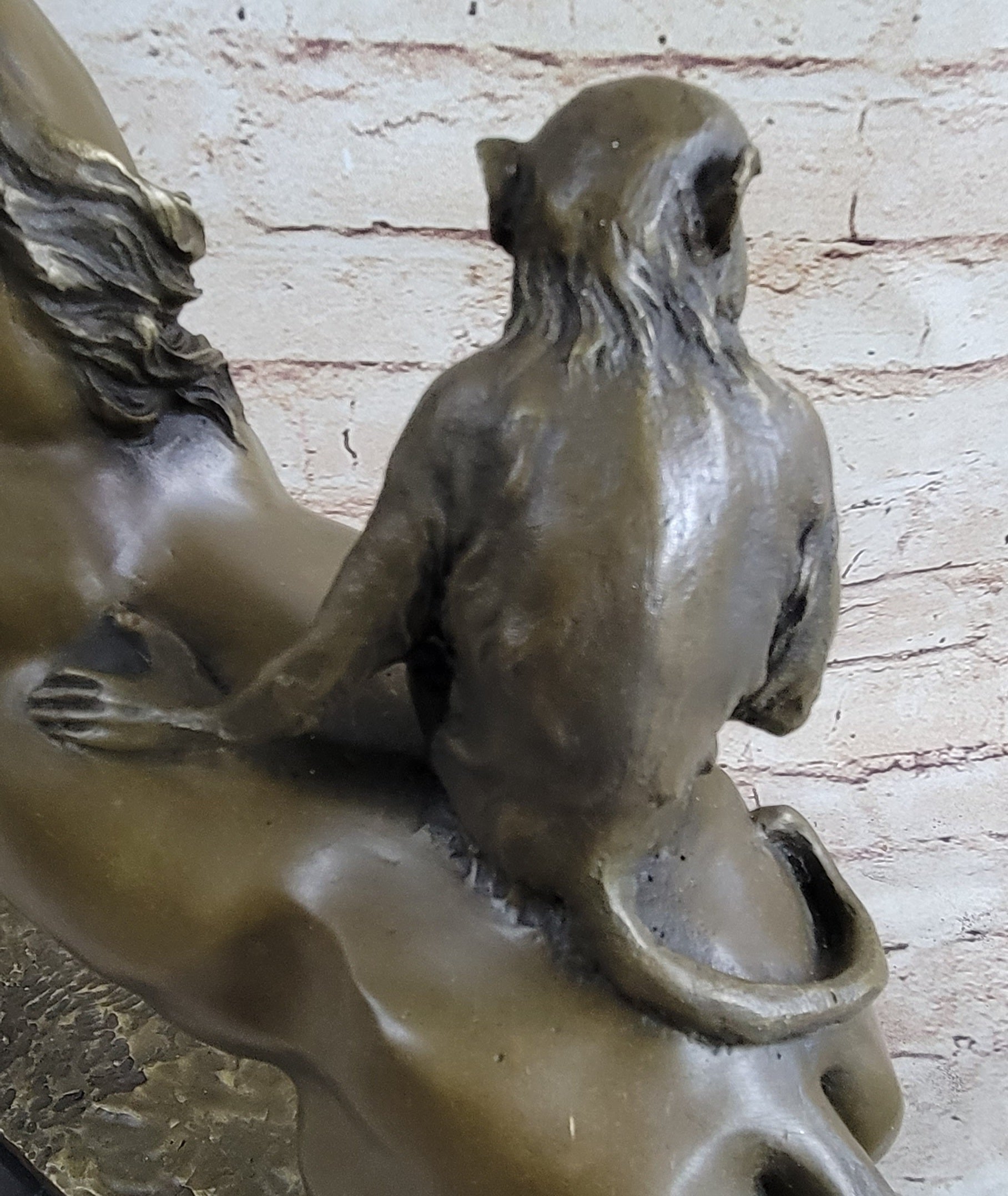Horseback Monkey on My Back Riding Horse Bronze by Milo 13" x 13"