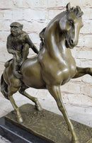 Horseback Monkey on My Back Riding Horse Bronze by Milo 13" x 13"