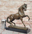 Bronze Rearing Horse – Majestic Stallion on Marble Base