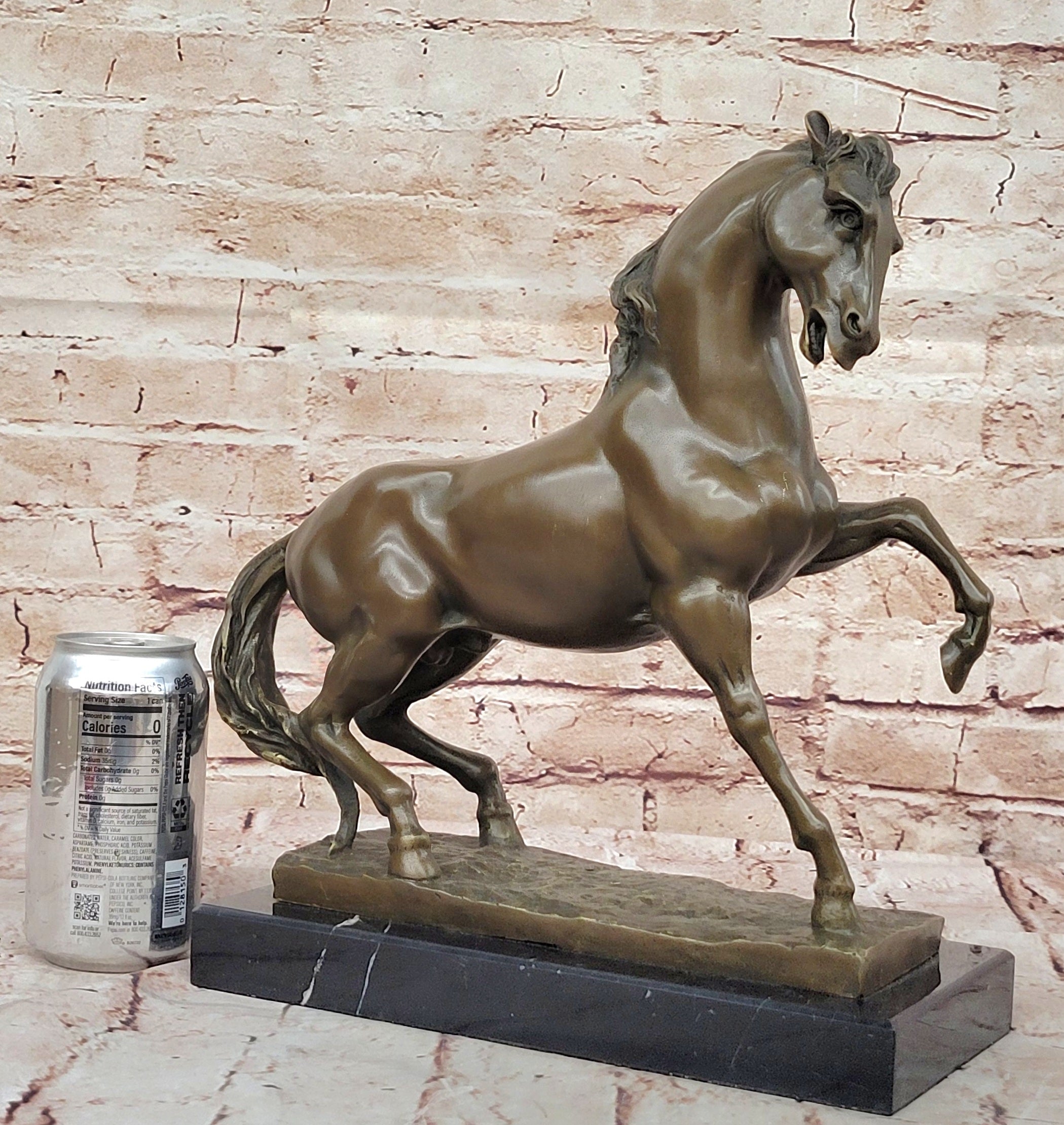Bronze Rearing Horse – Majestic Stallion on Marble Base