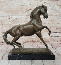 Bronze Rearing Horse – Majestic Stallion on Marble Base