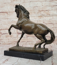 Bronze Rearing Horse – Majestic Stallion on Marble Base