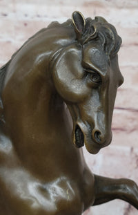 Bronze Rearing Horse – Majestic Stallion on Marble Base