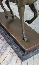 Extra Large Bronze Sculpture Horse Trots Stallion Marble Base
