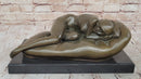Bronze Nude Woman Sleeping – Reclining Female on Base
