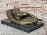 Bronze Nude Woman Sleeping – Reclining Female on Base