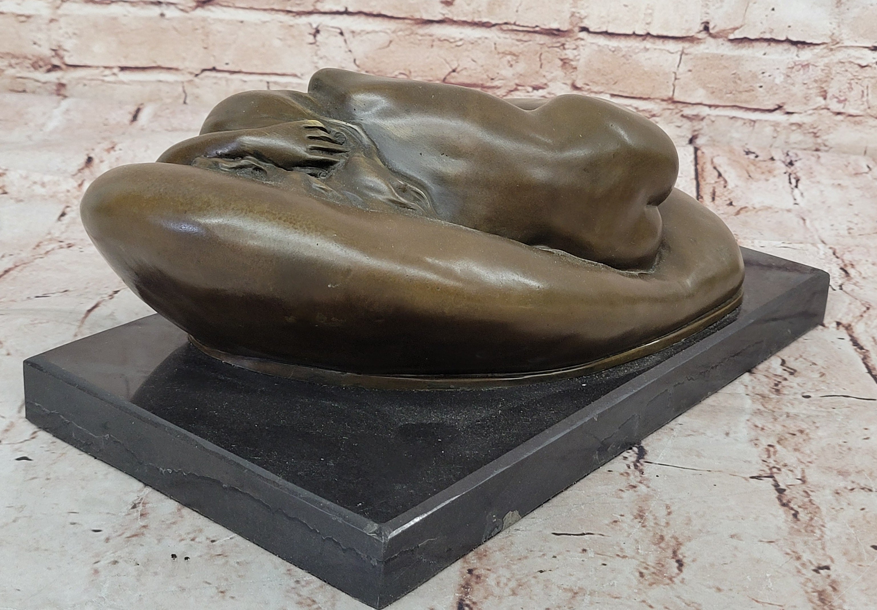 Bronze Nude Woman Sleeping – Reclining Female on Base