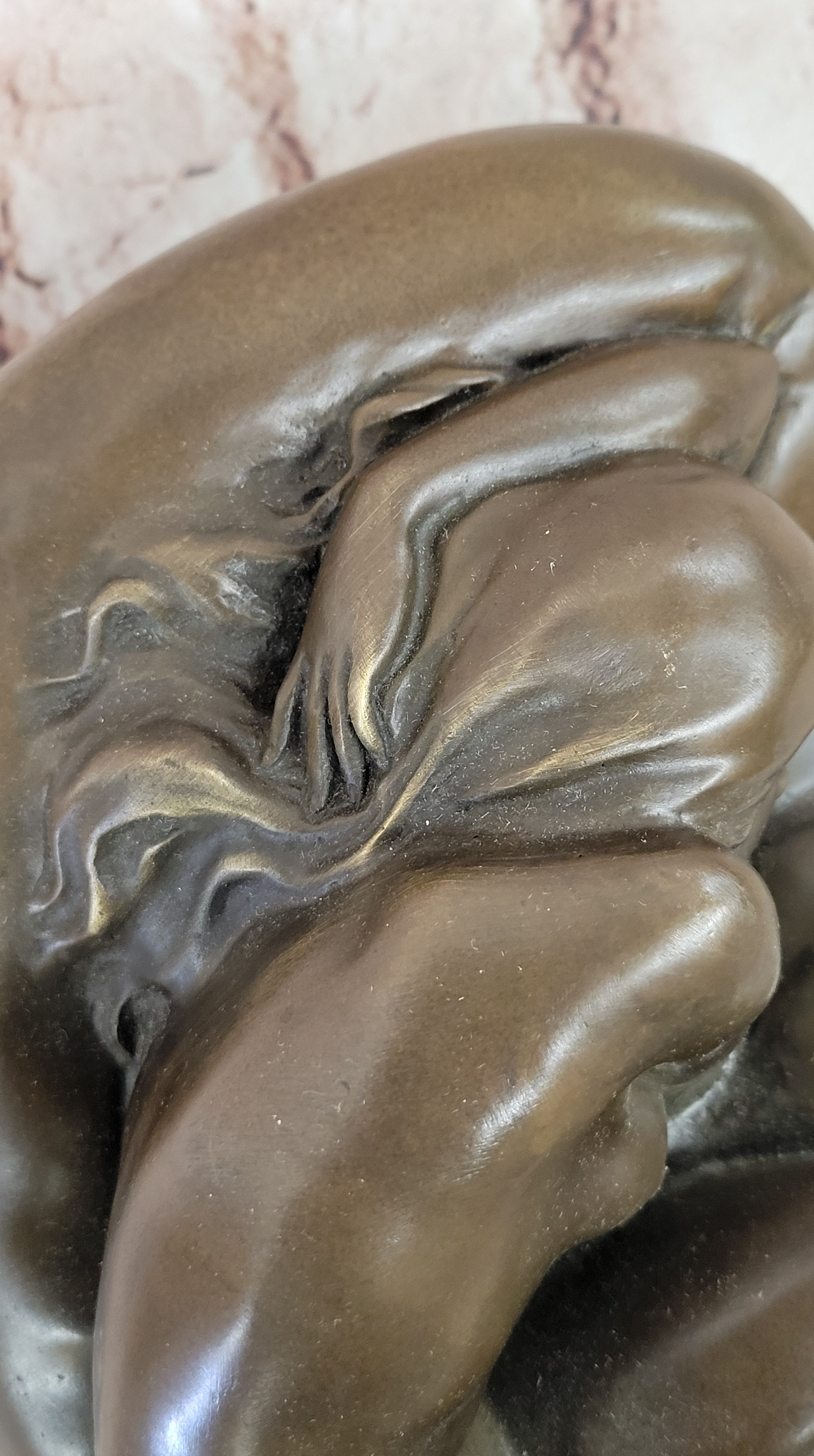 Bronze Nude Woman Sleeping – Reclining Female on Base