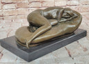 Bronze Nude Woman Sleeping – Reclining Female on Base
