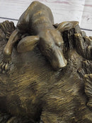 Boar Attacked by Wild Dogs Bronze Sculpture by Lecourtier