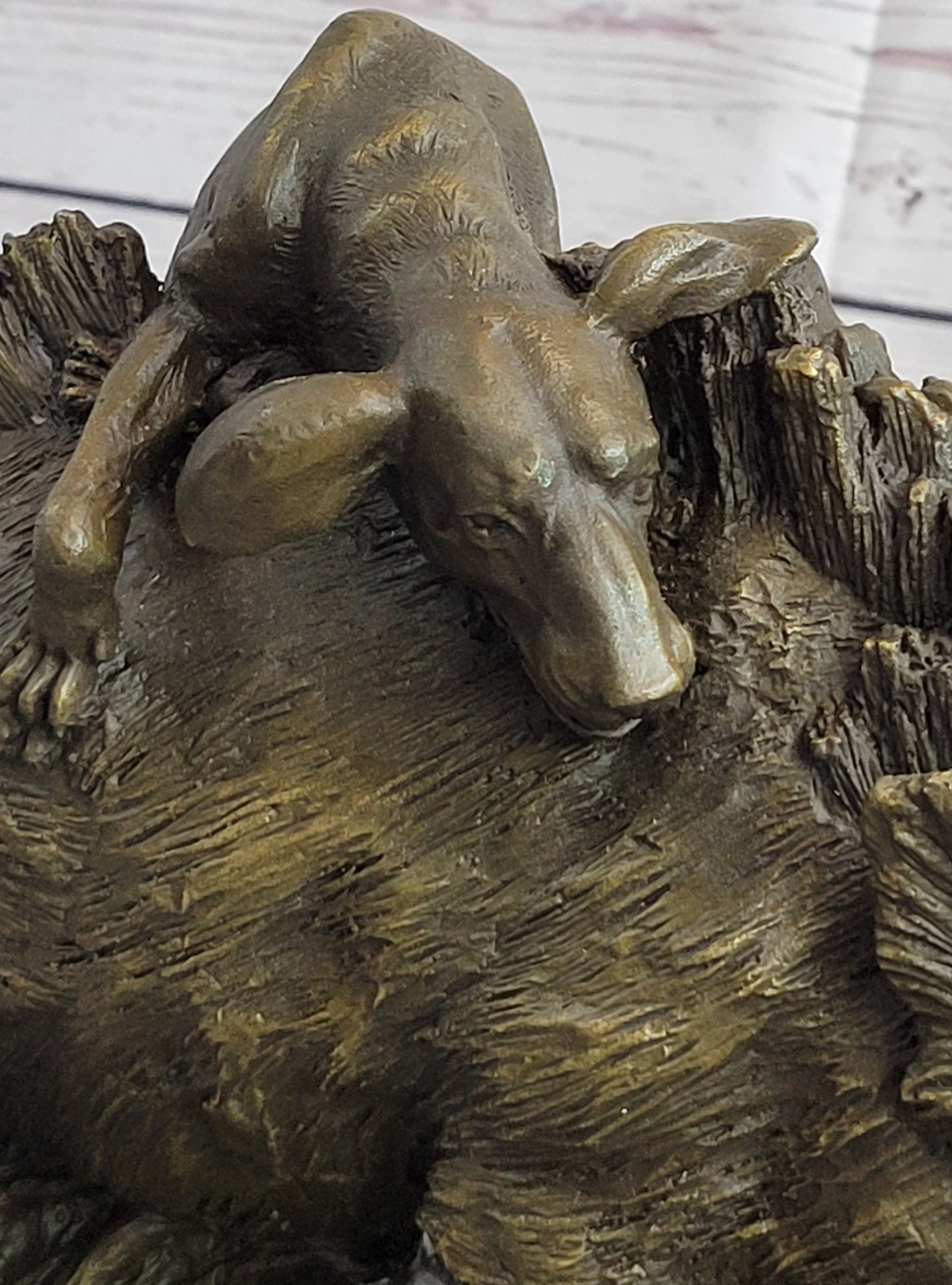 Boar Attacked by Wild Dogs Bronze Sculpture by Lecourtier