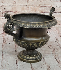 Signed Milo Elegant Vase Planter Bronze Sculpture