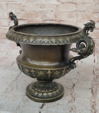 Signed Milo Elegant Vase Planter Bronze Sculpture