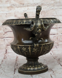 Signed Milo Elegant Vase Planter Bronze Sculpture