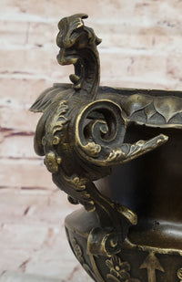 Signed Milo Elegant Vase Planter Bronze Sculpture