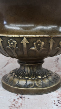 Signed Milo Elegant Vase Planter Bronze Sculpture
