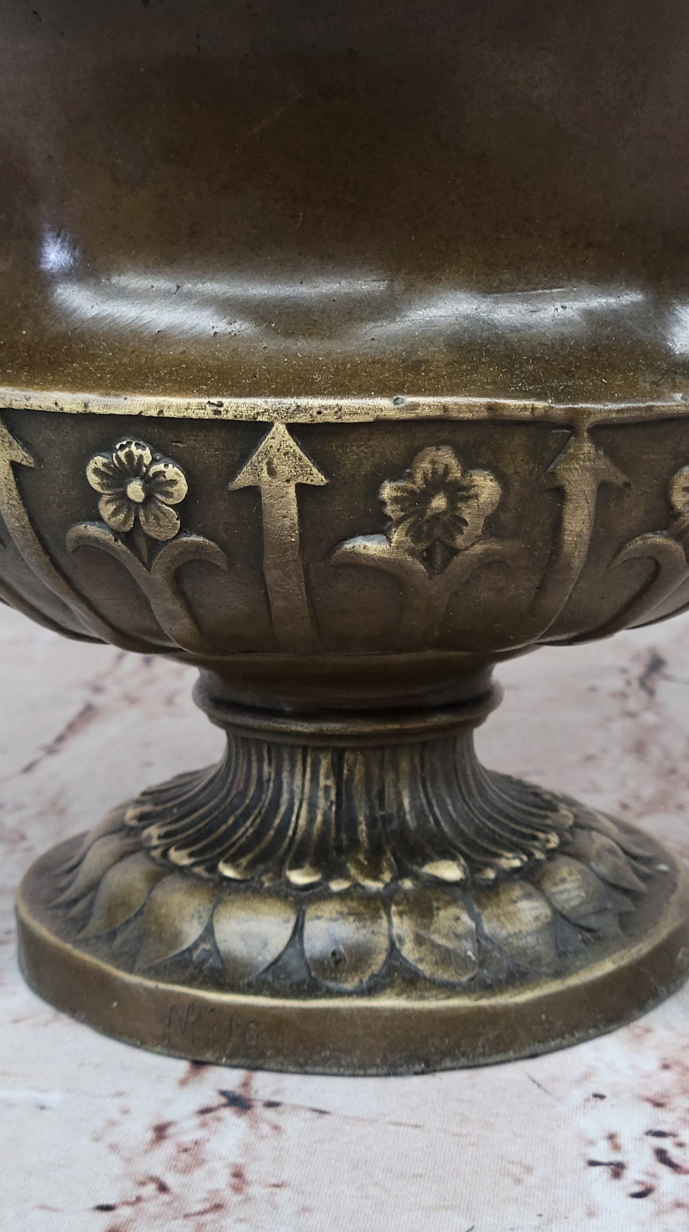 Signed Milo Elegant Vase Planter Bronze Sculpture