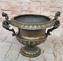 Signed Milo Elegant Vase Planter Bronze Sculpture