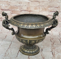 Signed Milo Elegant Vase Planter Bronze Sculpture