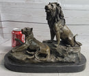 Male and Female Lions African Lion Safari Bronze Sculpture