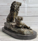 Male and Female Lions African Lion Safari Bronze Sculpture