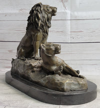 Male and Female Lions African Lion Safari Bronze Sculpture