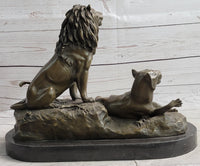 Male and Female Lions African Lion Safari Bronze Sculpture