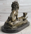 Male and Female Lions African Lion Safari Bronze Sculpture
