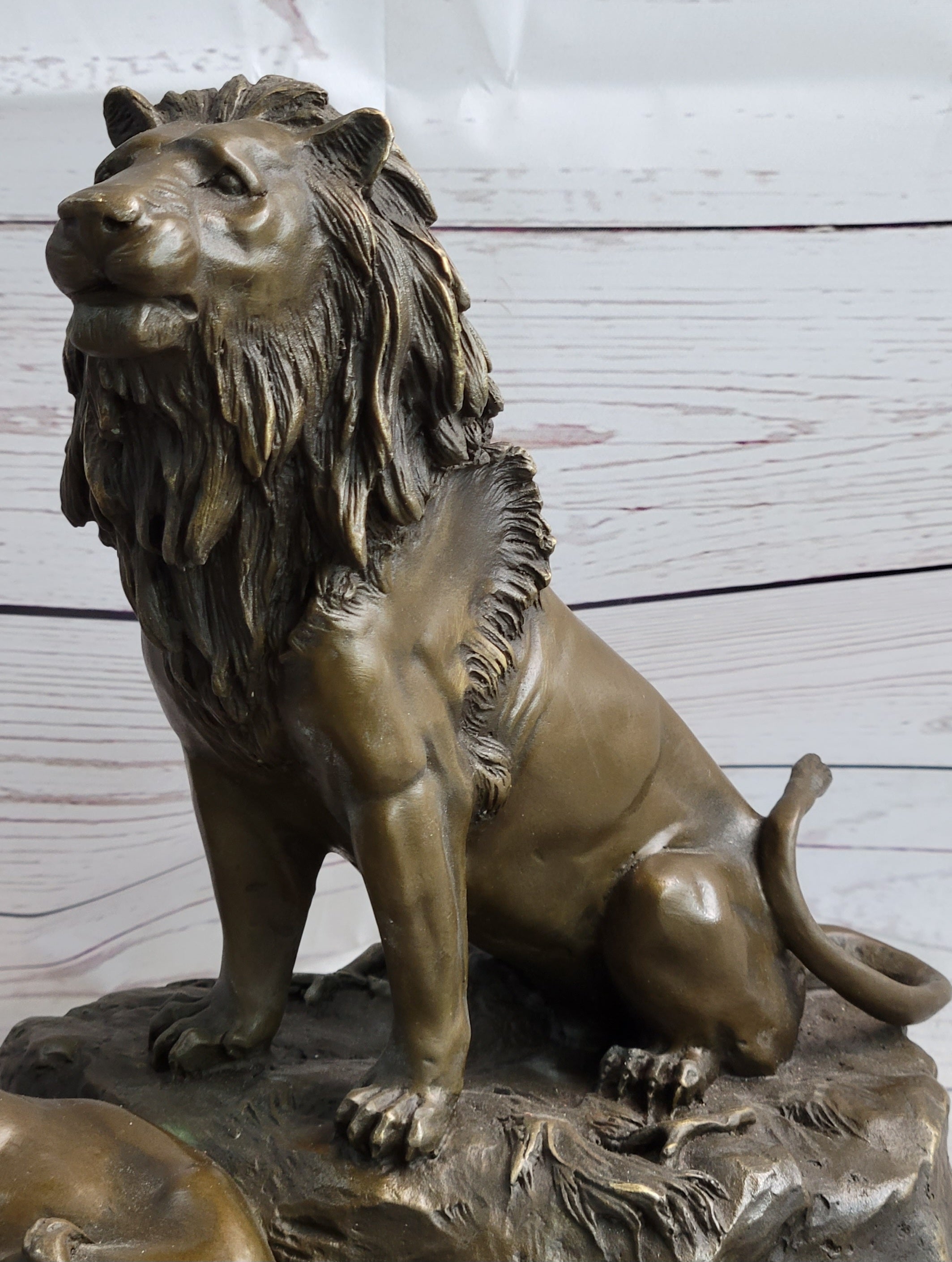 Male and Female Lions African Lion Safari Bronze Sculpture