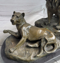 Male and Female Lions African Lion Safari Bronze Sculpture