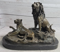 Male and Female Lions African Lion Safari Bronze Sculpture