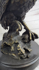 Rooster Chicken Farm Bronze Sculpture on Marble Base Signed