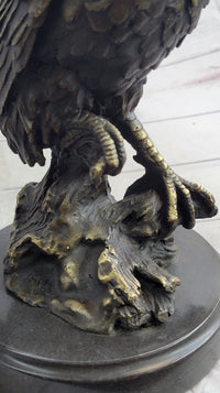 Rooster Chicken Farm Bronze Sculpture on Marble Base Signed