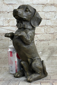 Hot Cast Bronze Puppy Dog Begging Signed Art Sculpture