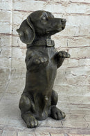 Hot Cast Bronze Puppy Dog Begging Signed Art Sculpture