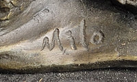 Pair of Swans Romantic Love Bronze Sculpture Signed Milo