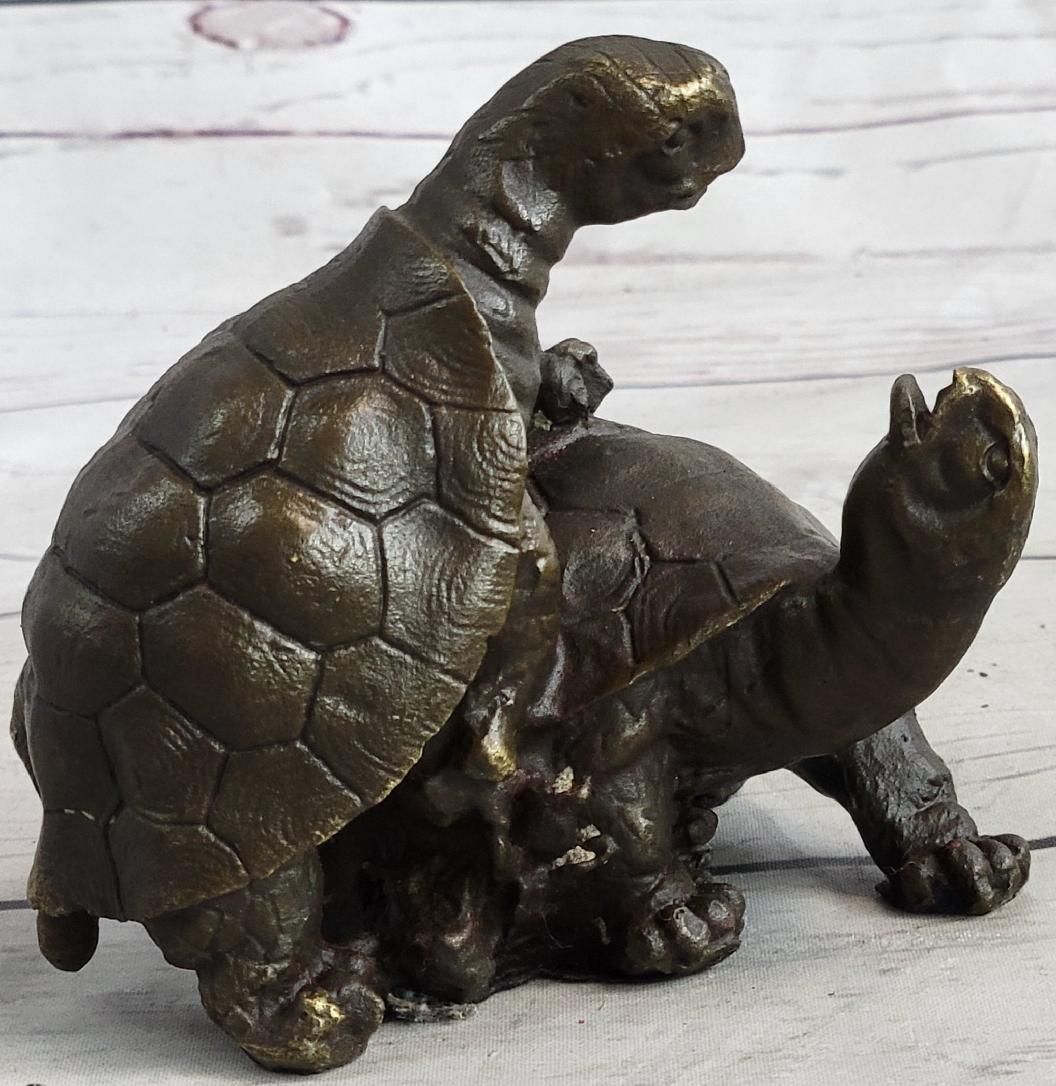 Two Turtle Sharing Love Bronze Sculpture