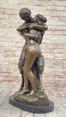 Nymph Girl Kissing Faun Satyr Greek Mythology Nude Sculpture Dalou