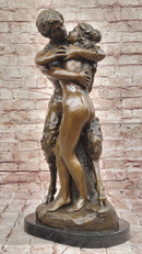 Nymph Girl Kissing Faun Satyr Greek Mythology Nude Sculpture Dalou