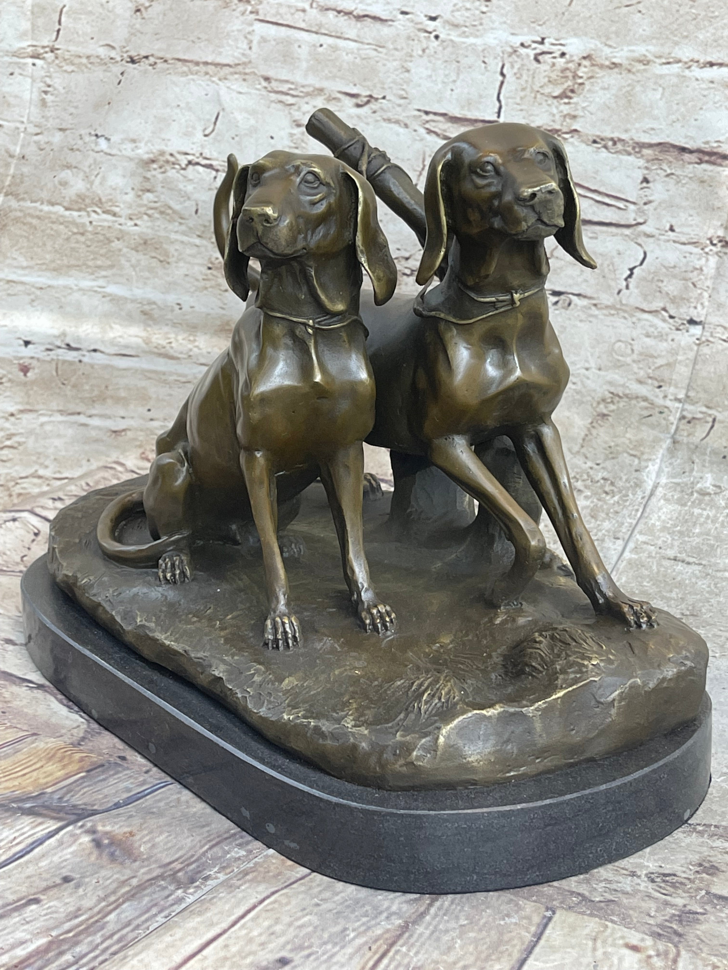Large Vizsla Dog Bronze Marble Sculpture by Debut