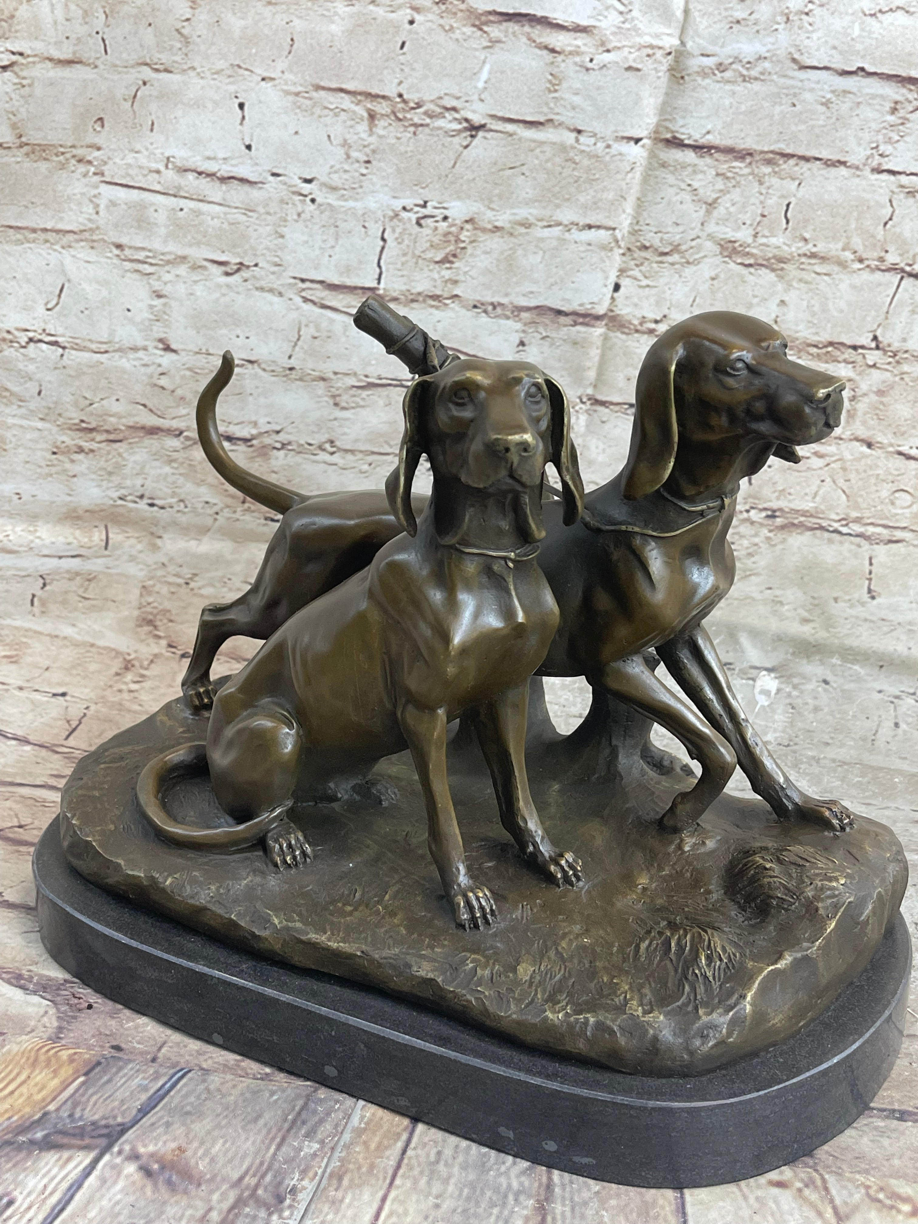 Large Vizsla Dog Bronze Marble Sculpture by Debut